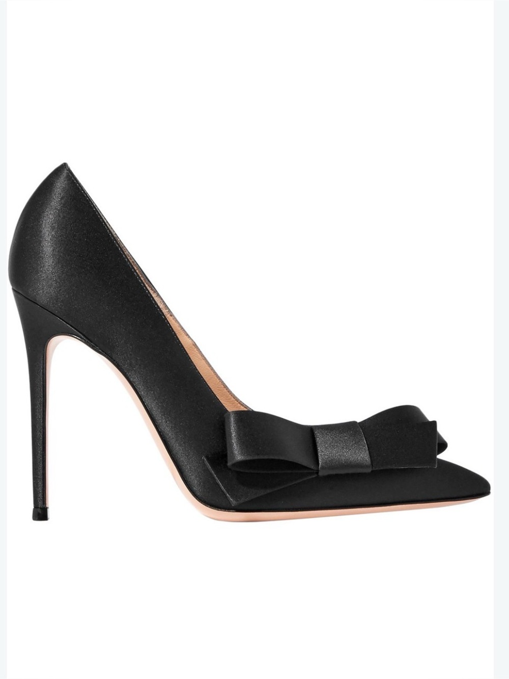 Gianvito Rossi Kyoto 100 Bow-embellished Satin Point Toe Pumps Size EU 41